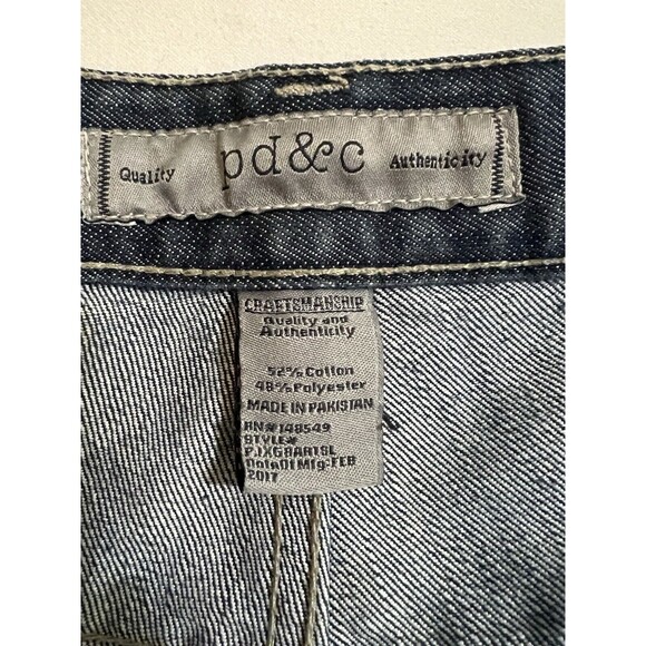 PD&C Paper Denim Cloth Mens 42x30 Blue Jeans Slim Straight High Rise Med Wash X - Picture 4 of 5